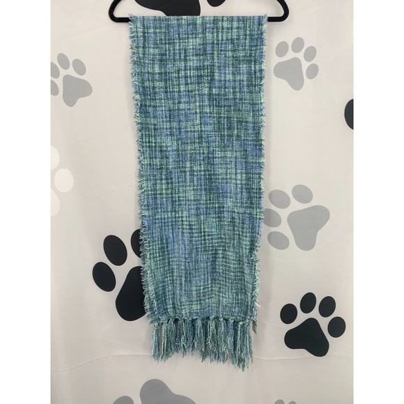 Charter Club NWT Space Dye Chenille Wrap Scarf Fringe Tassles Blue One Size New - Picture 2 of 11